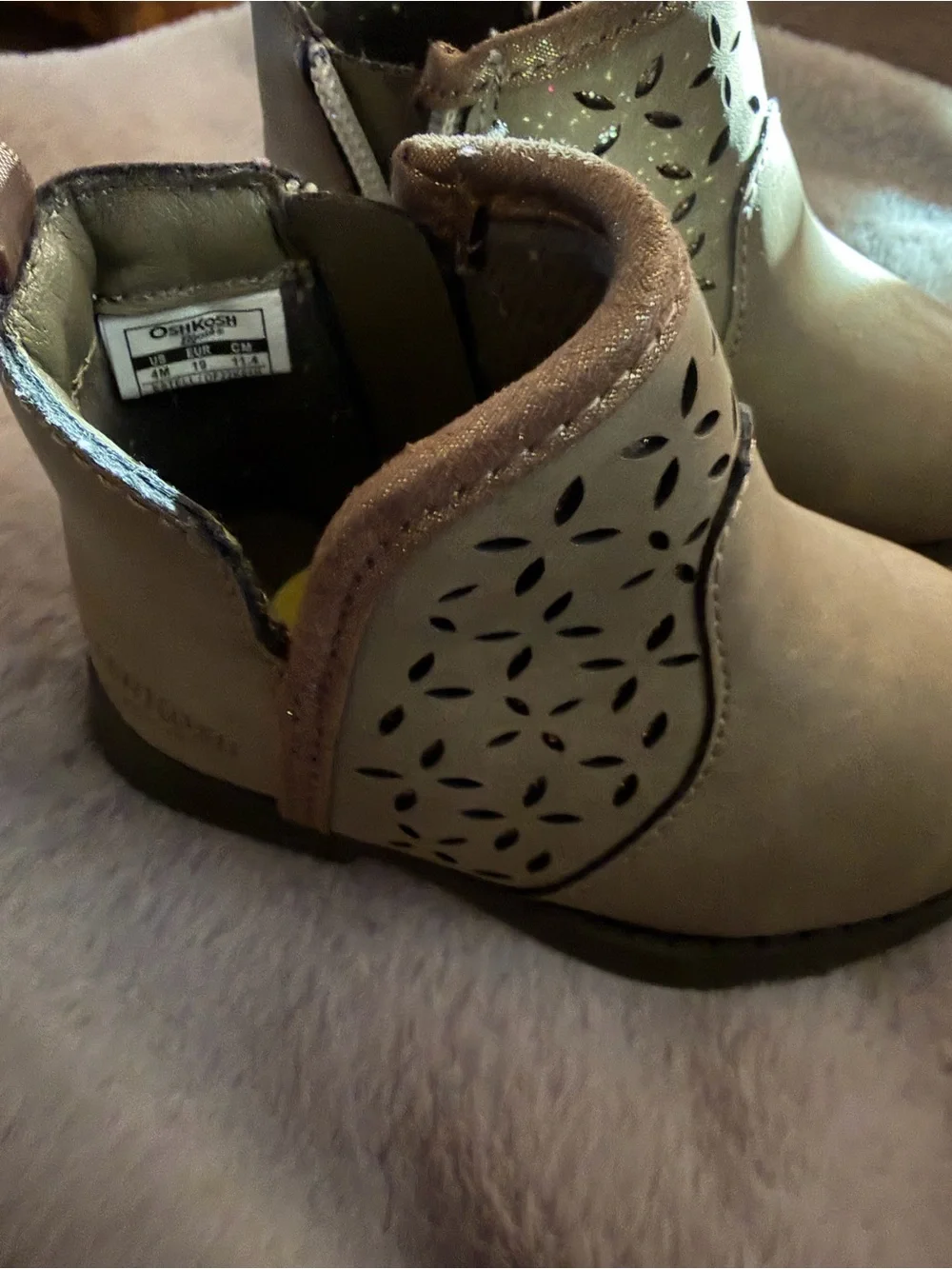 Oshkosh Cutout Ankle Boots in Brown - Kids Shoes